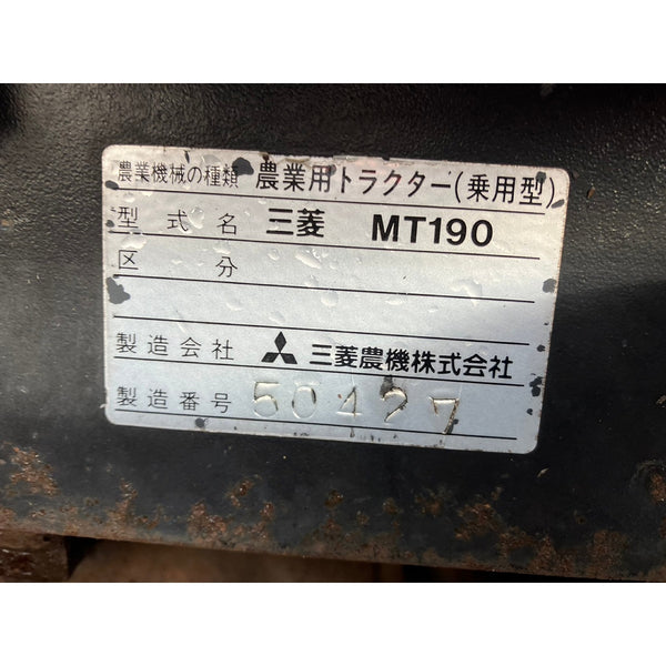 Tracteur Mitsubishi MT190D 996h