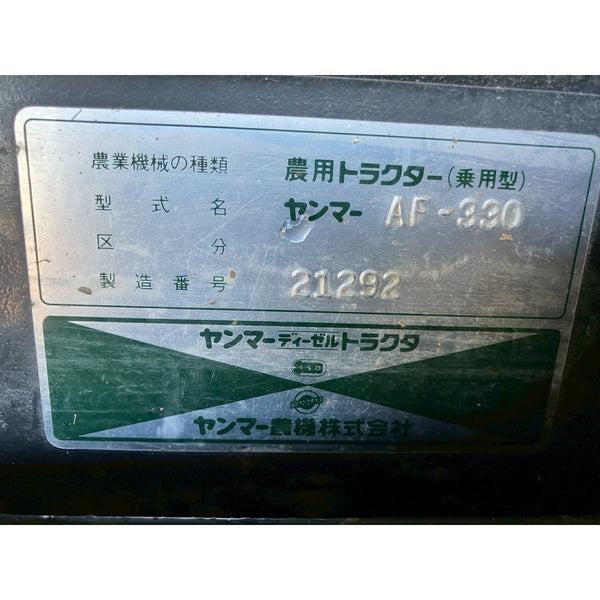 Tracteur Yanmar AF330D 3421h