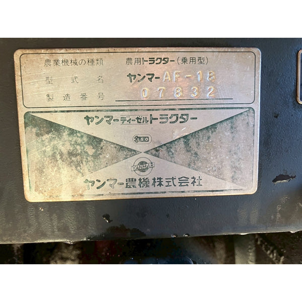 Tracteur Yanmar AF18D 821h