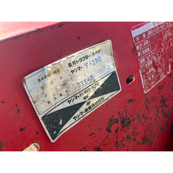 Tracteur Yanmar F190 3557h